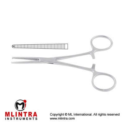 Kocher-Nippon Haemostatic Forceps Straight - 1 x 2 Teeth Stainless Steel, 14.5 cm - 5 3/4"